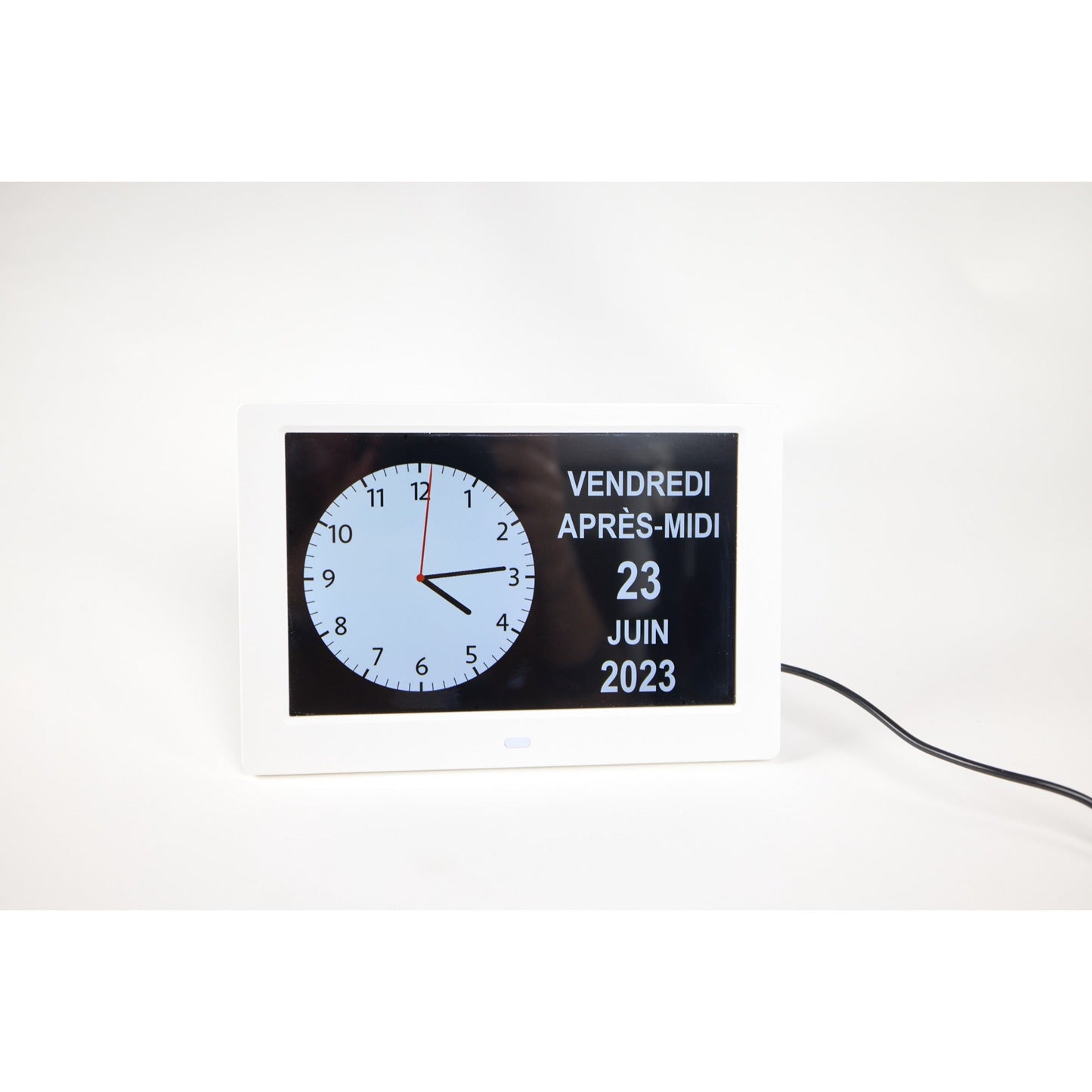 ALLY Clock 20cm Noire - Horloge avec jours de la semaine, date et heure