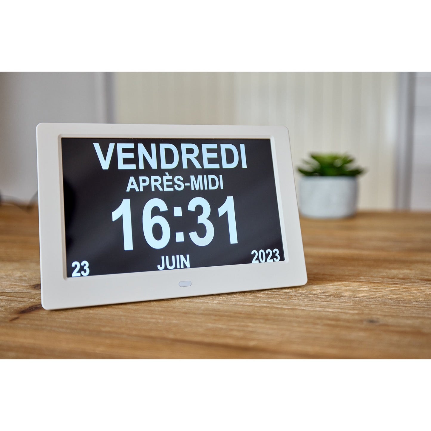 ALLY Clock 20cm Noire - Horloge avec jours de la semaine, date et heure