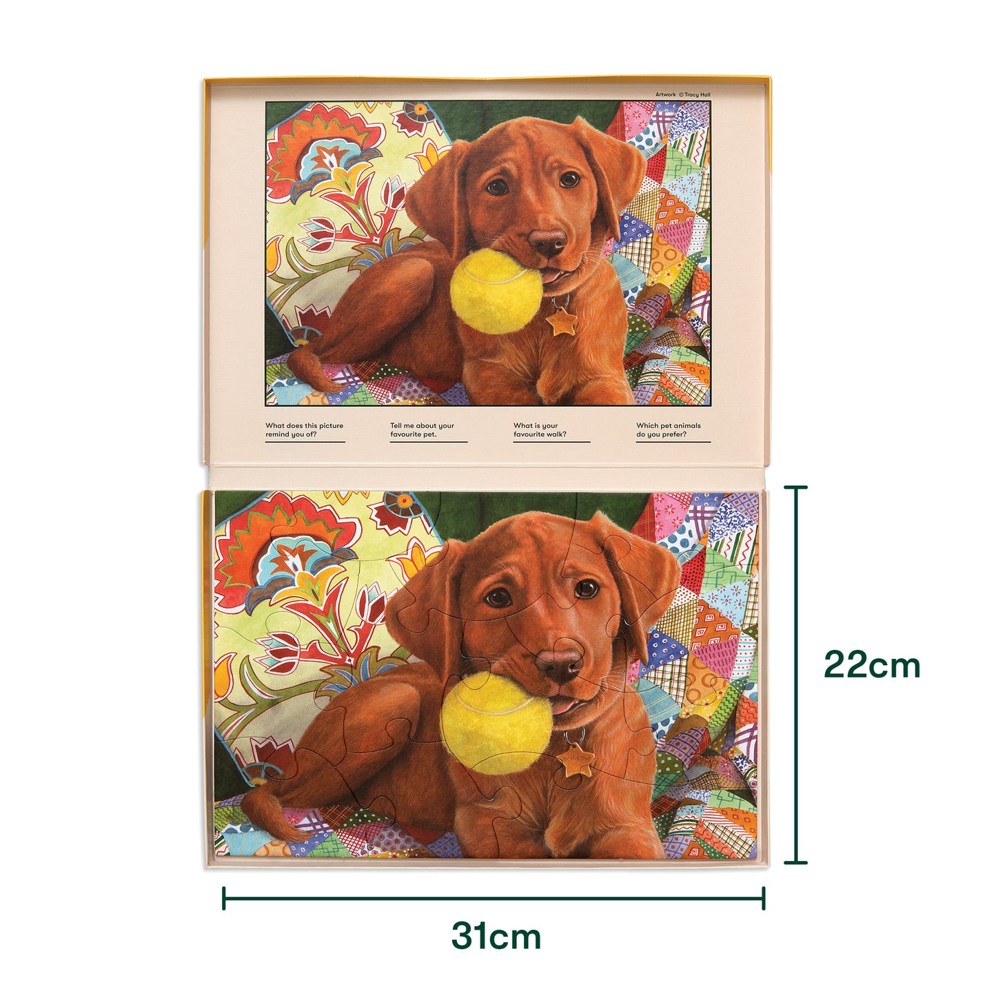 Puzzle 13 pièces - Le chien joueur