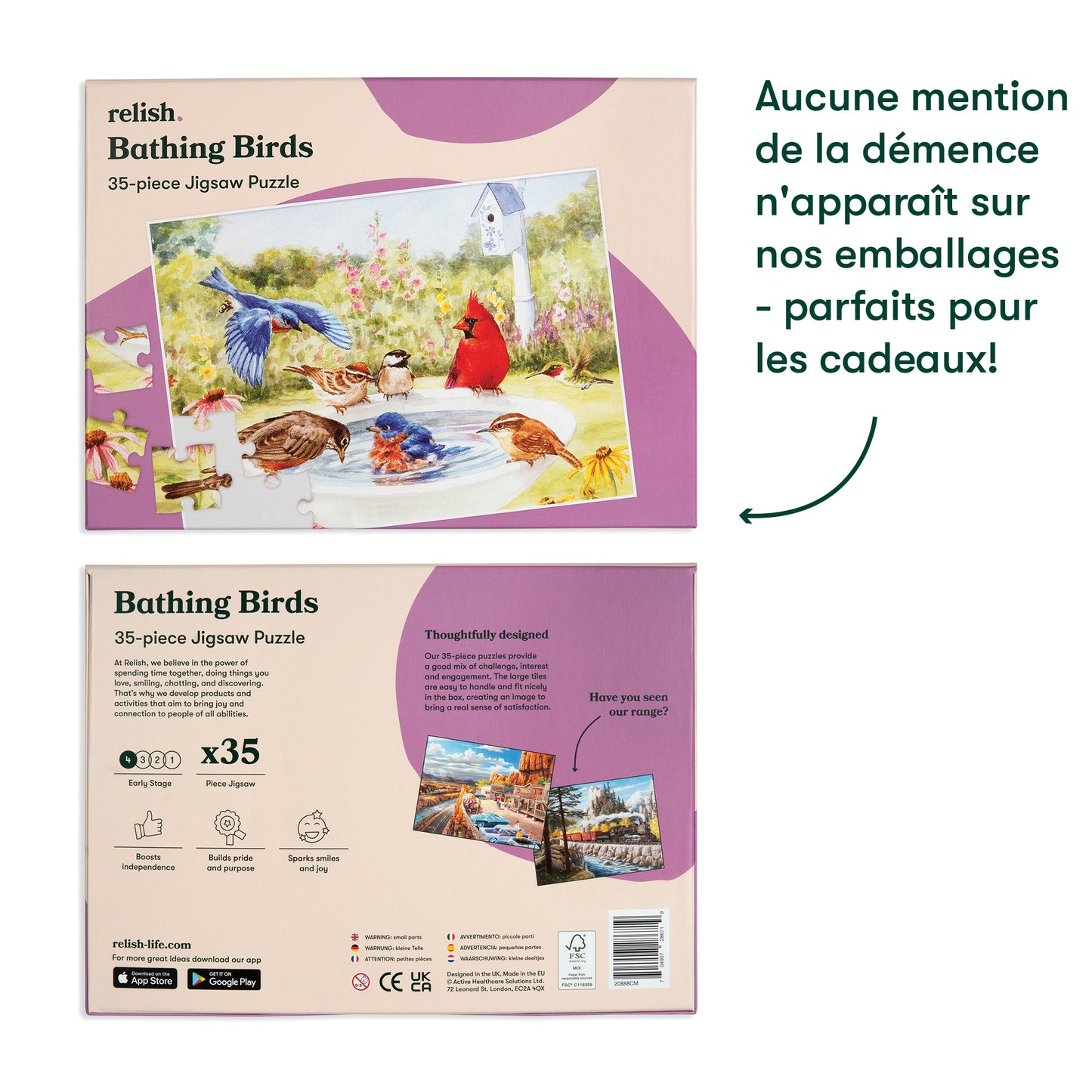 Puzzle 35 pièces - Bathing Birds