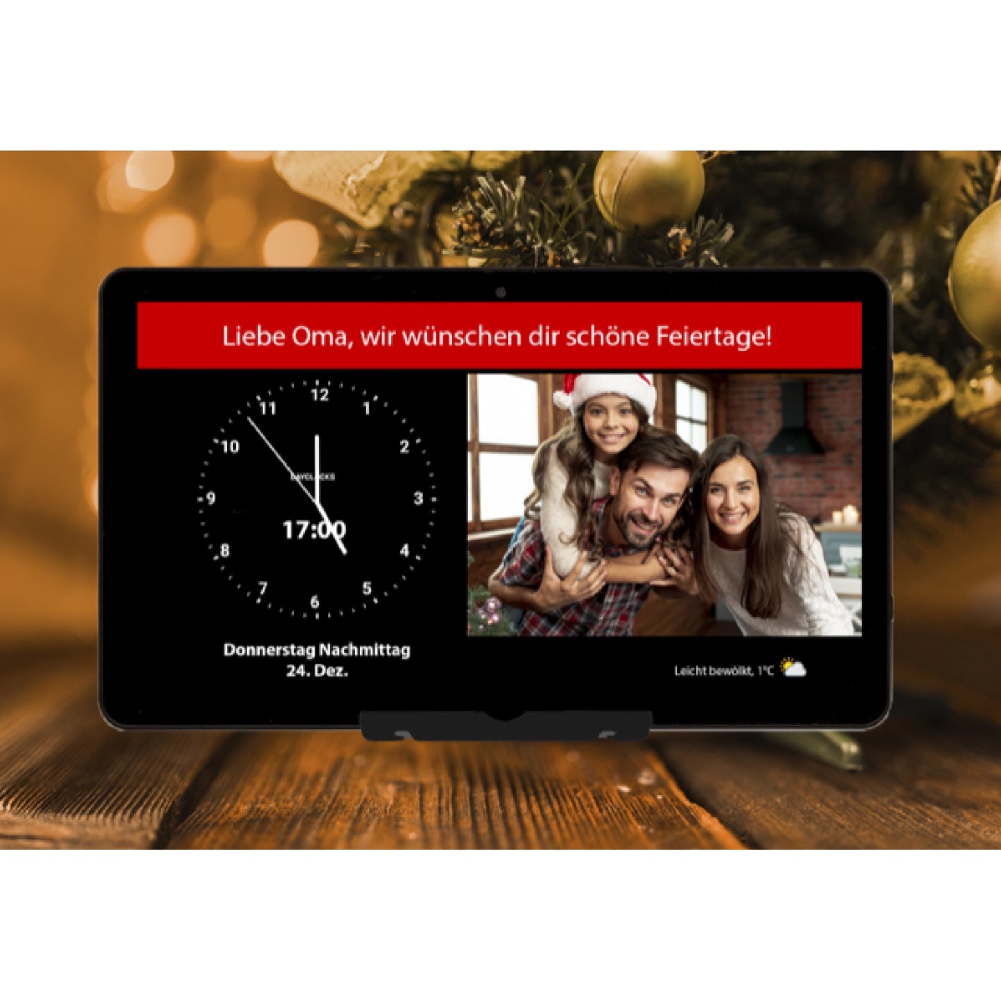 DayClock Generations 10 Noire - Horloge avec jours de la semaine, date et heure, agenda et vidéo