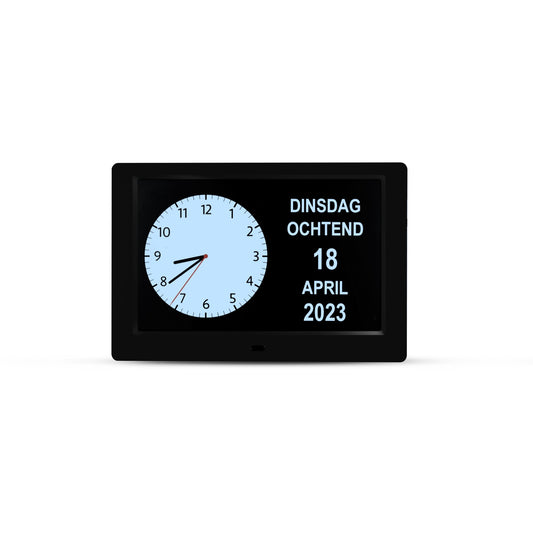 ALLY Clock 20cm Noire - Horloge avec jours de la semaine, date et heure