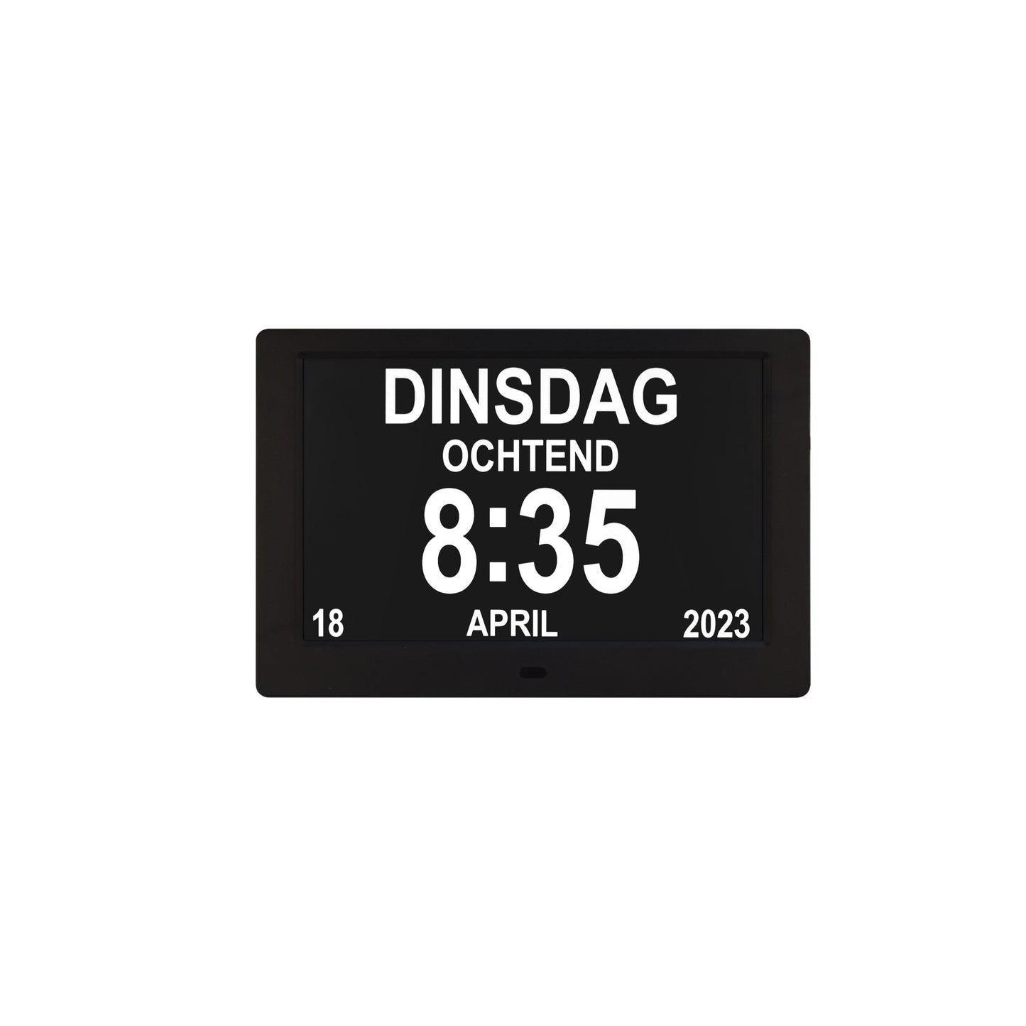ALLY Clock 20cm Noire - Horloge avec jours de la semaine, date et heure