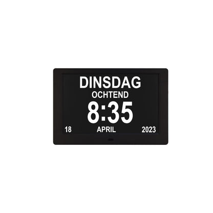 ALLY Clock 20cm Noire - Horloge avec jours de la semaine, date et heure