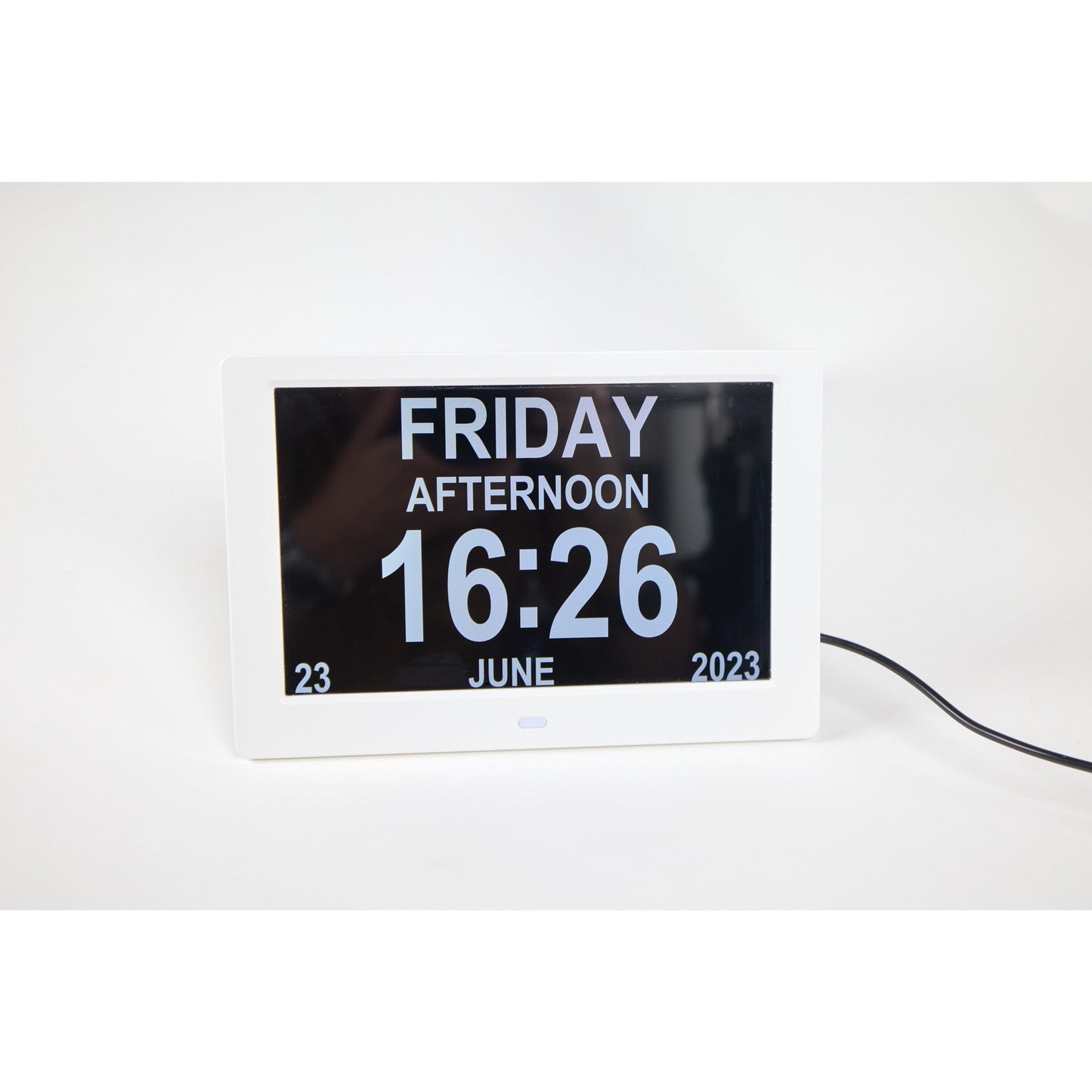 ALLY Clock 20cm Noire - Horloge avec jours de la semaine, date et heure