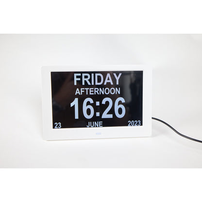 ALLY Clock 20cm Noire - Horloge avec jours de la semaine, date et heure