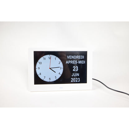 ALLY Clock 20cm Noire - Horloge avec jours de la semaine, date et heure