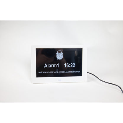 ALLY Clock 20cm Blanche - Horloge avec jours de la semaine, date et heure