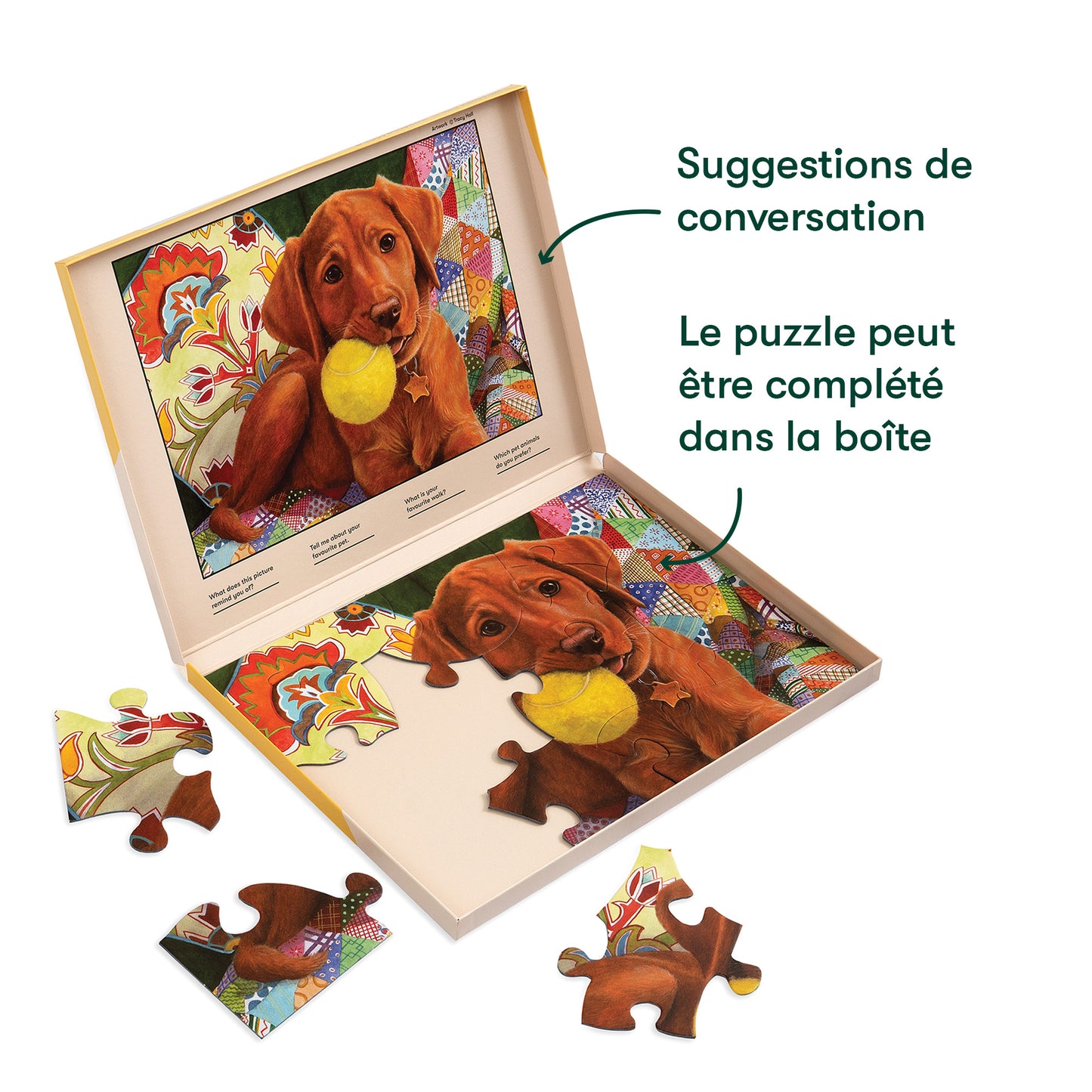 Puzzle 13 pièces - Le chien joueur