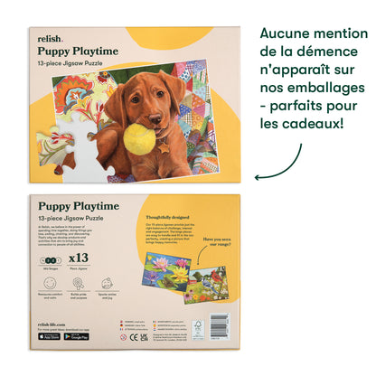 Puzzle 13 pièces - Le chien joueur